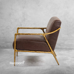 Thaddeo Retro Silver Iron Frame Track Armchair - Zonesus