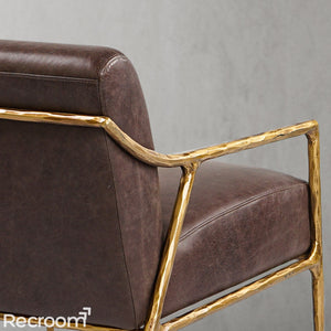 Thaddeo Retro Silver Iron Frame Track Armchair - Zonesus