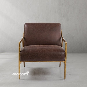Thaddeo Retro Silver Iron Frame Track Armchair - Zonesus