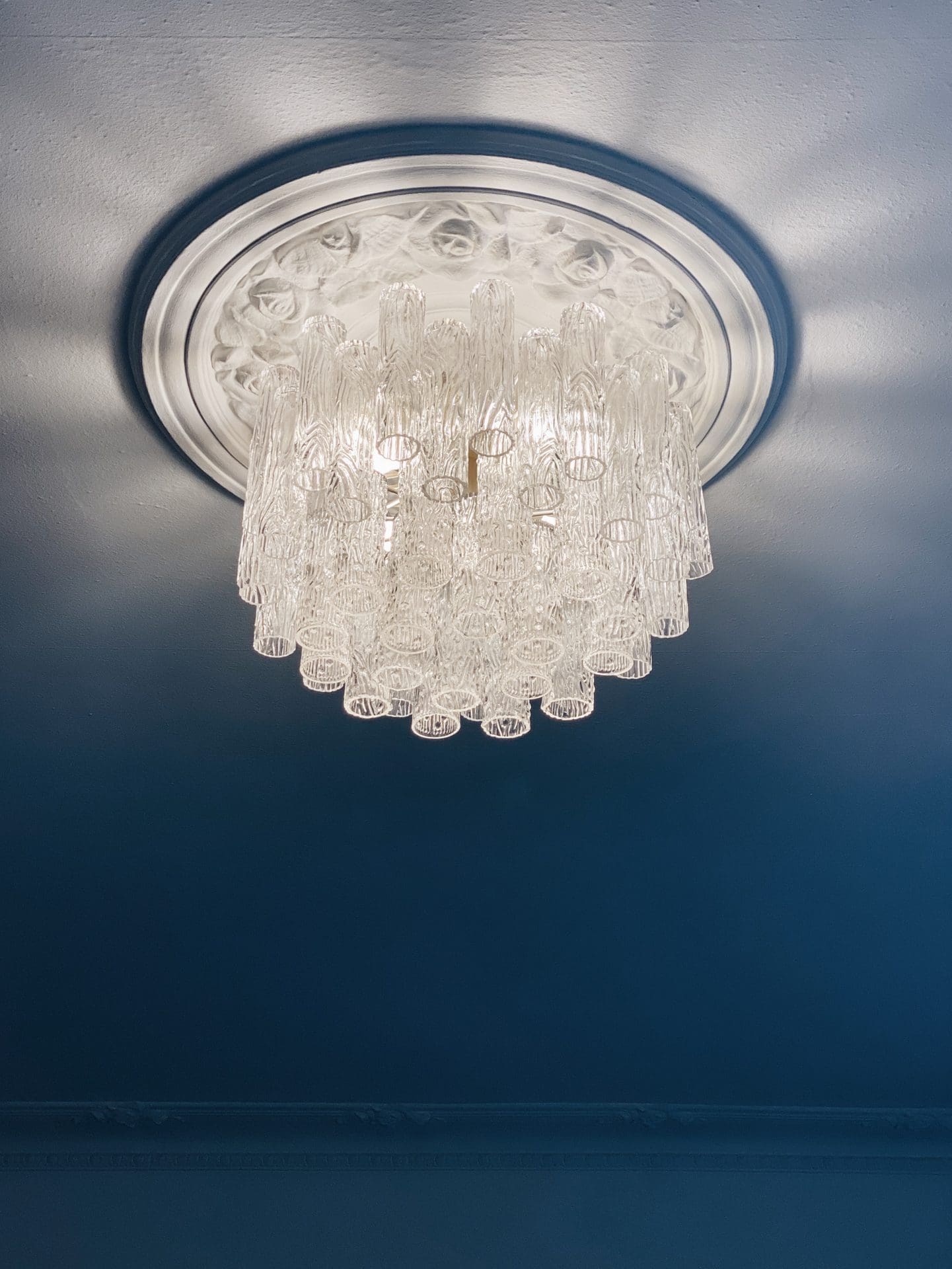 Vintage – Murano chandelier for Venini – 1970 – Transparent - Zonesus