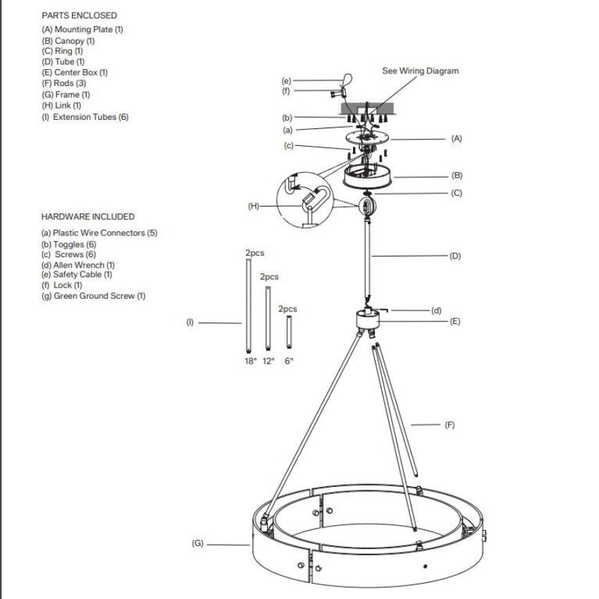 Nova Round Chandelier 36" - Zonesus
