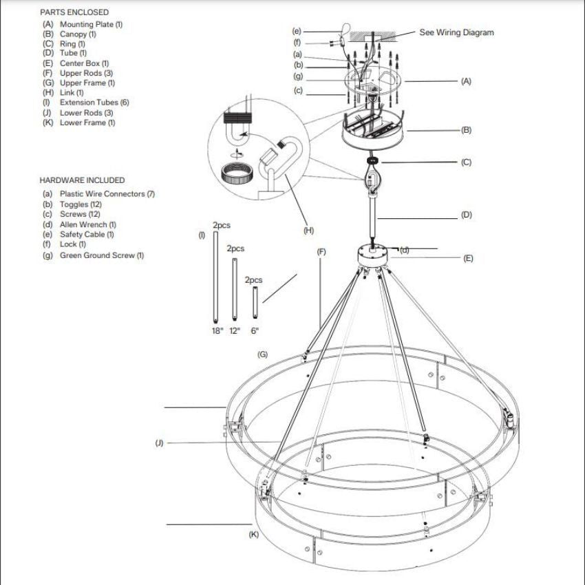Nova Two-Tier Round Chandelier 60" - Zonesus