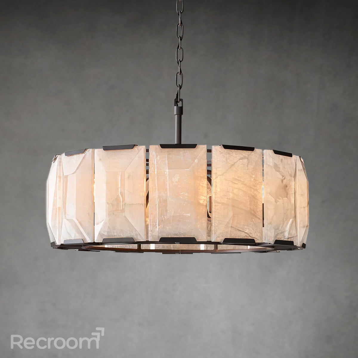 Harllow Calcite Round Chandelier 31" - Zonesus