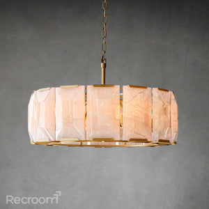 Harllow Calcite Round Chandelier 31" - Zonesus