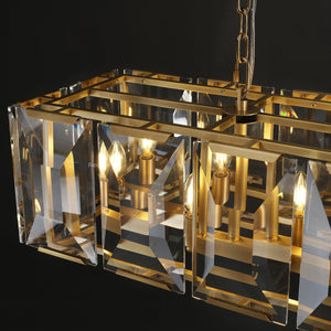 Harllow Multi Crystal Rectangular Chandelier 42“ 54” 62“ 74” - Zonesus