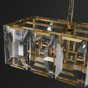 Harllow Multi Crystal Rectangular Chandelier 42“ 54” 62“ 74” - Zonesus
