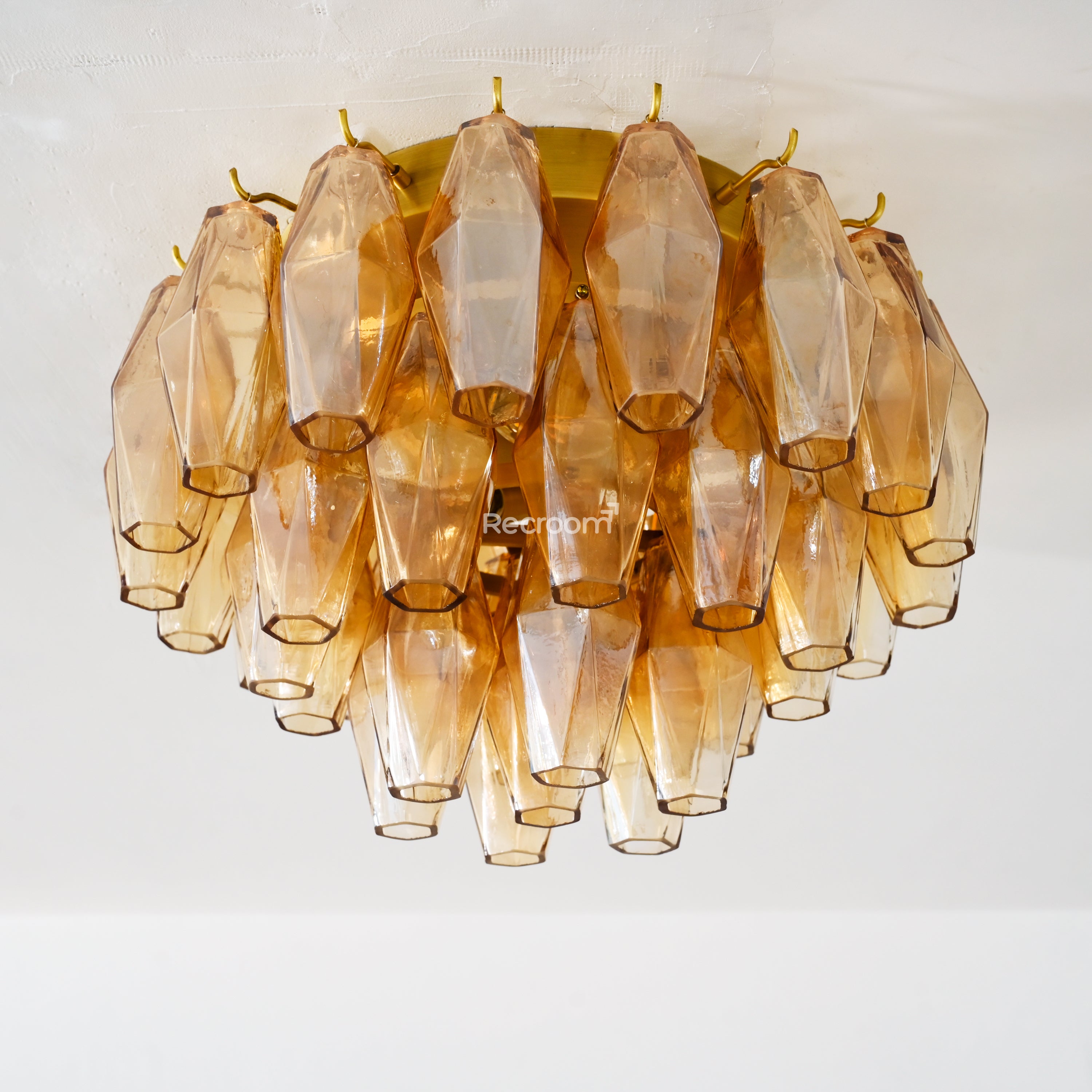 Chia Glass Round Flush Mount 17" - Zonesus