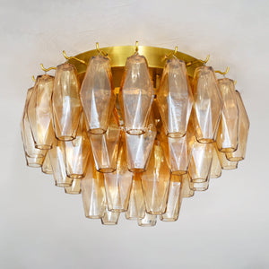 Chia Glass Round Flush Mount 17" - Zonesus