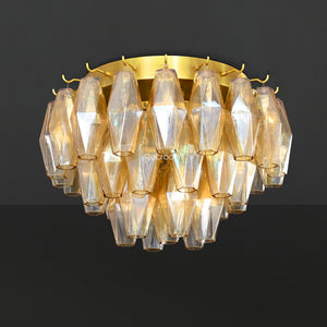 Chia Glass Round Flush Mount 17" - Zonesus