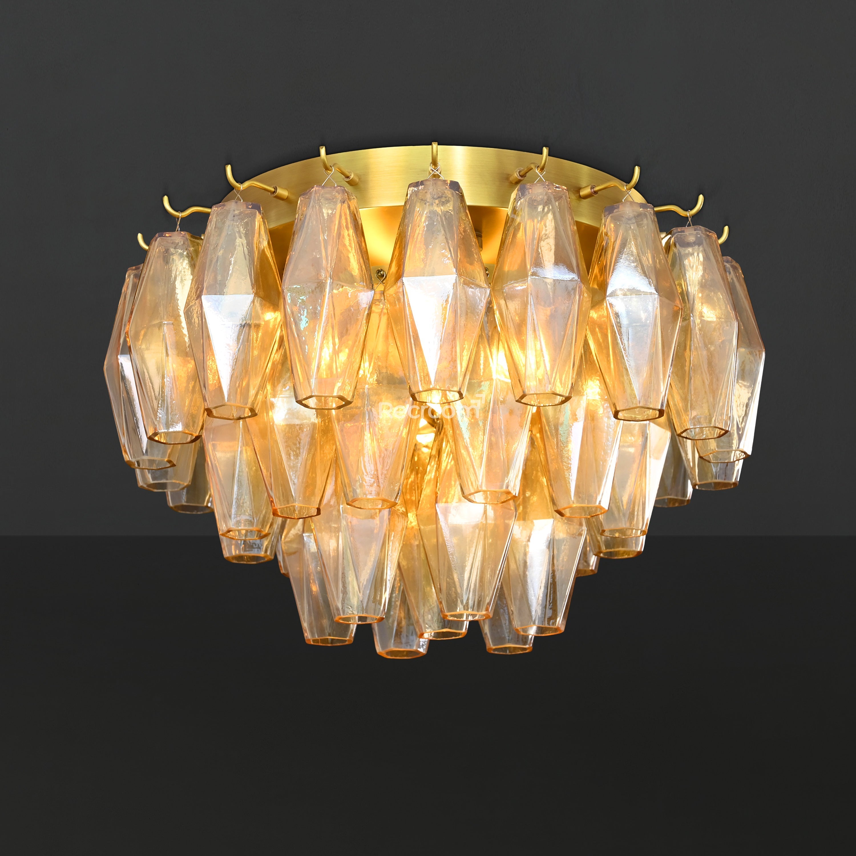 Chia Glass Round Flush Mount 17" - Zonesus