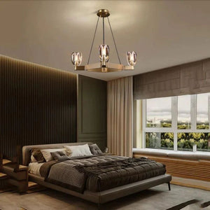 Xenia Contemporary 4-Lights Dining Square Chandelier - Zonesus