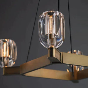 Xenia Contemporary 4-Lights Dining Square Chandelier - Zonesus