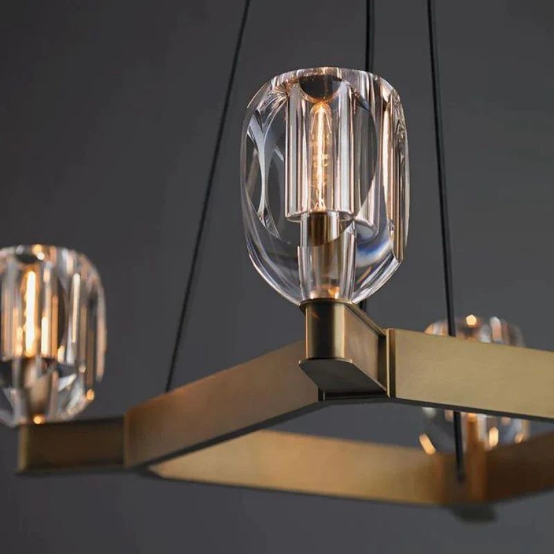 Xenia Contemporary 4-Lights Dining Square Chandelier - Zonesus