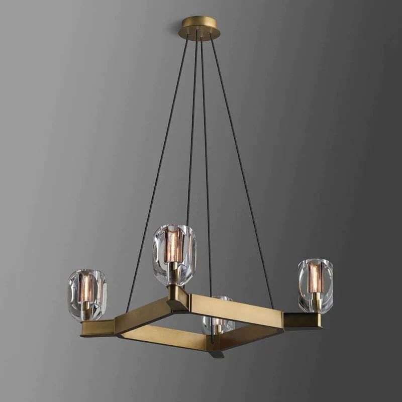 Xenia Contemporary 4-Lights Dining Square Chandelier - Zonesus