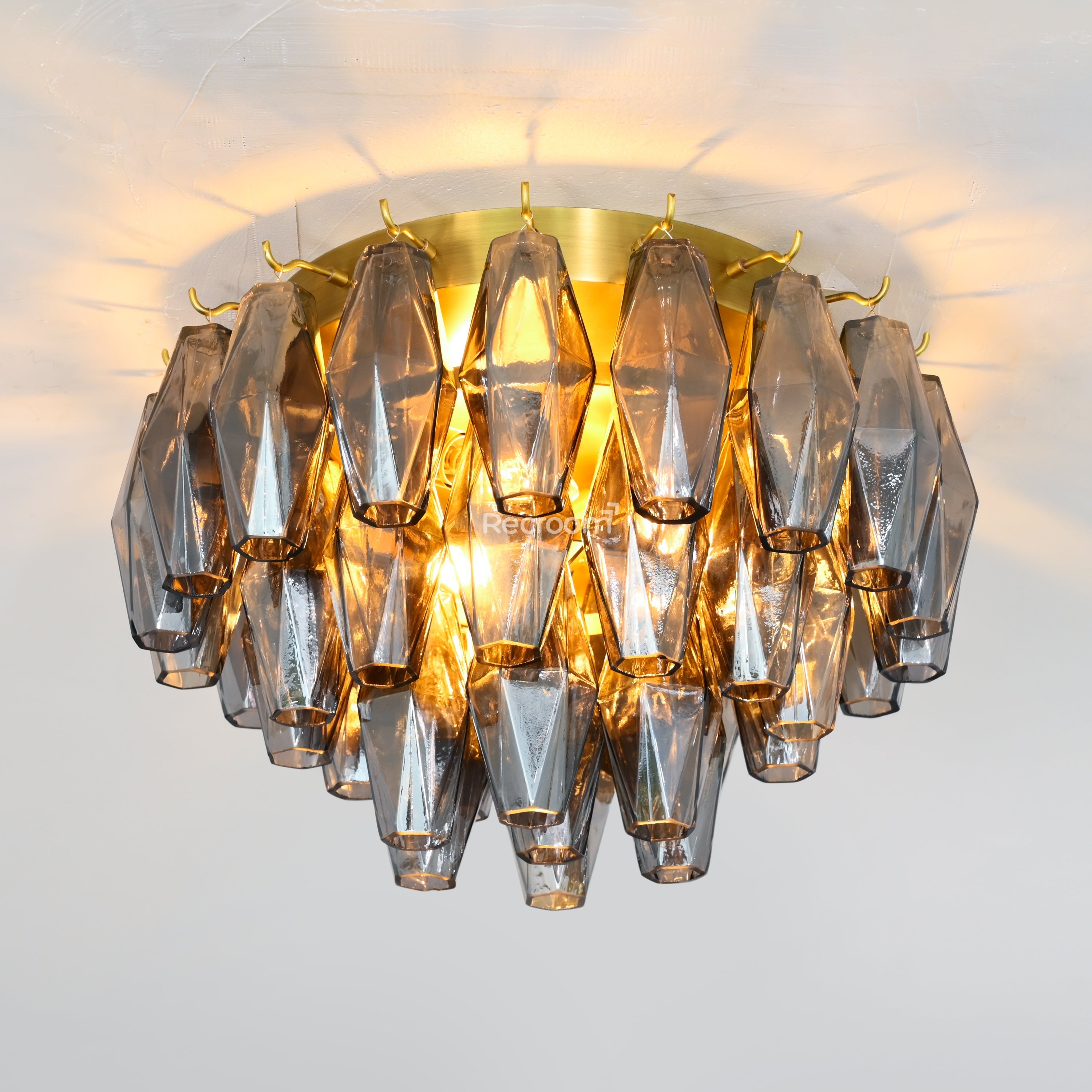 Chia Glass Round Flush Mount 17" - Zonesus