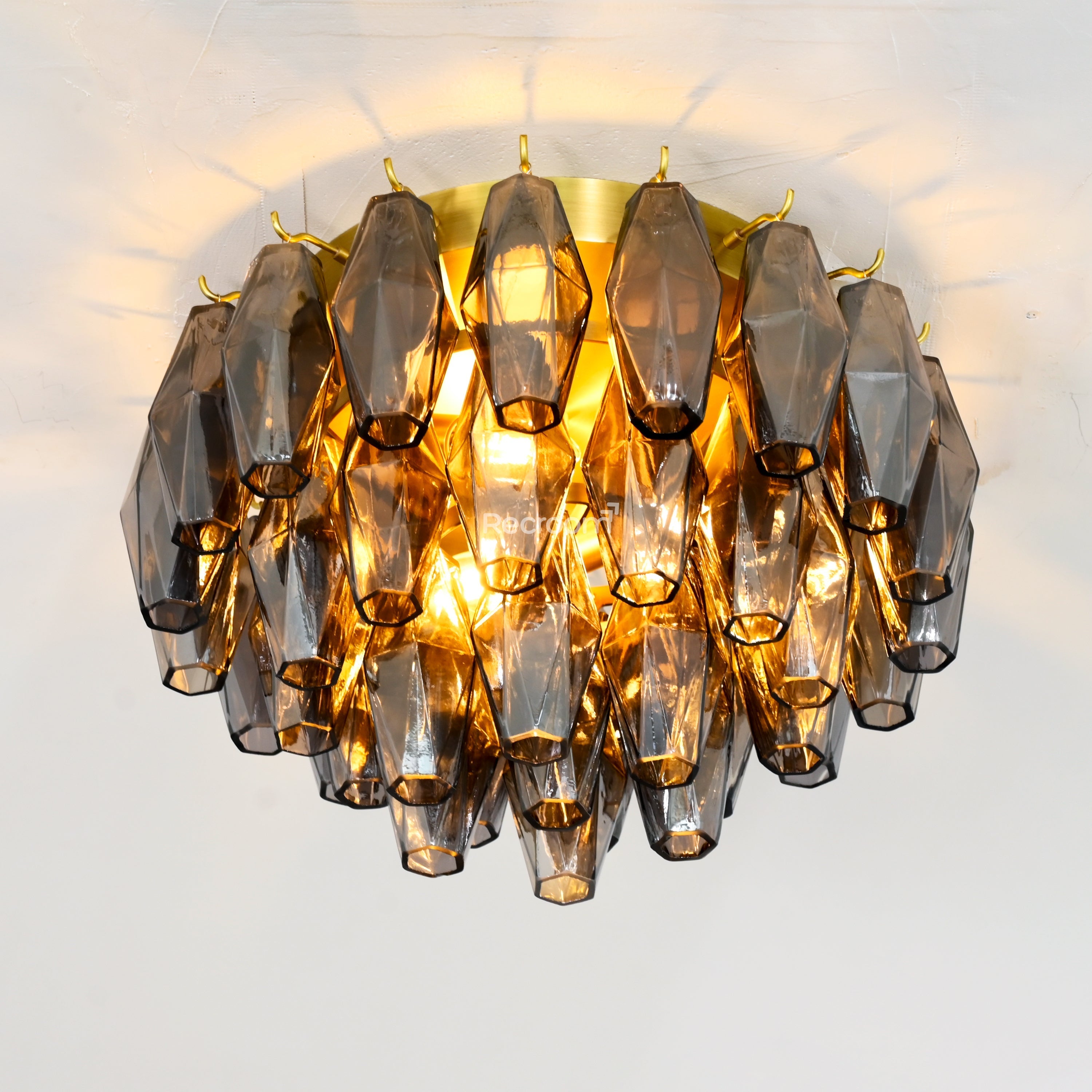 Chia Glass Round Flush Mount 17" - Zonesus