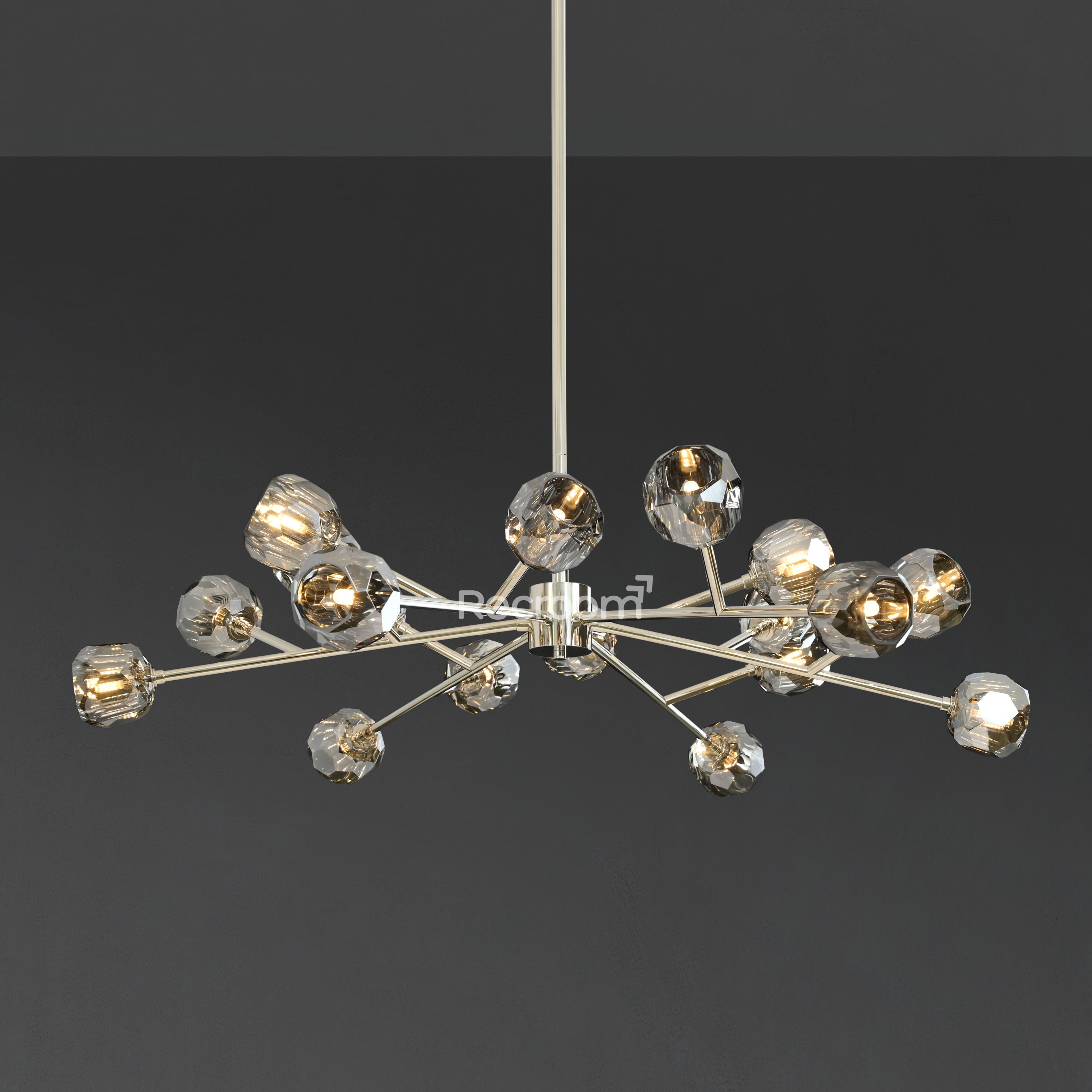 Boulew Crystal Glass Round Chandelier 48" - Zonesus