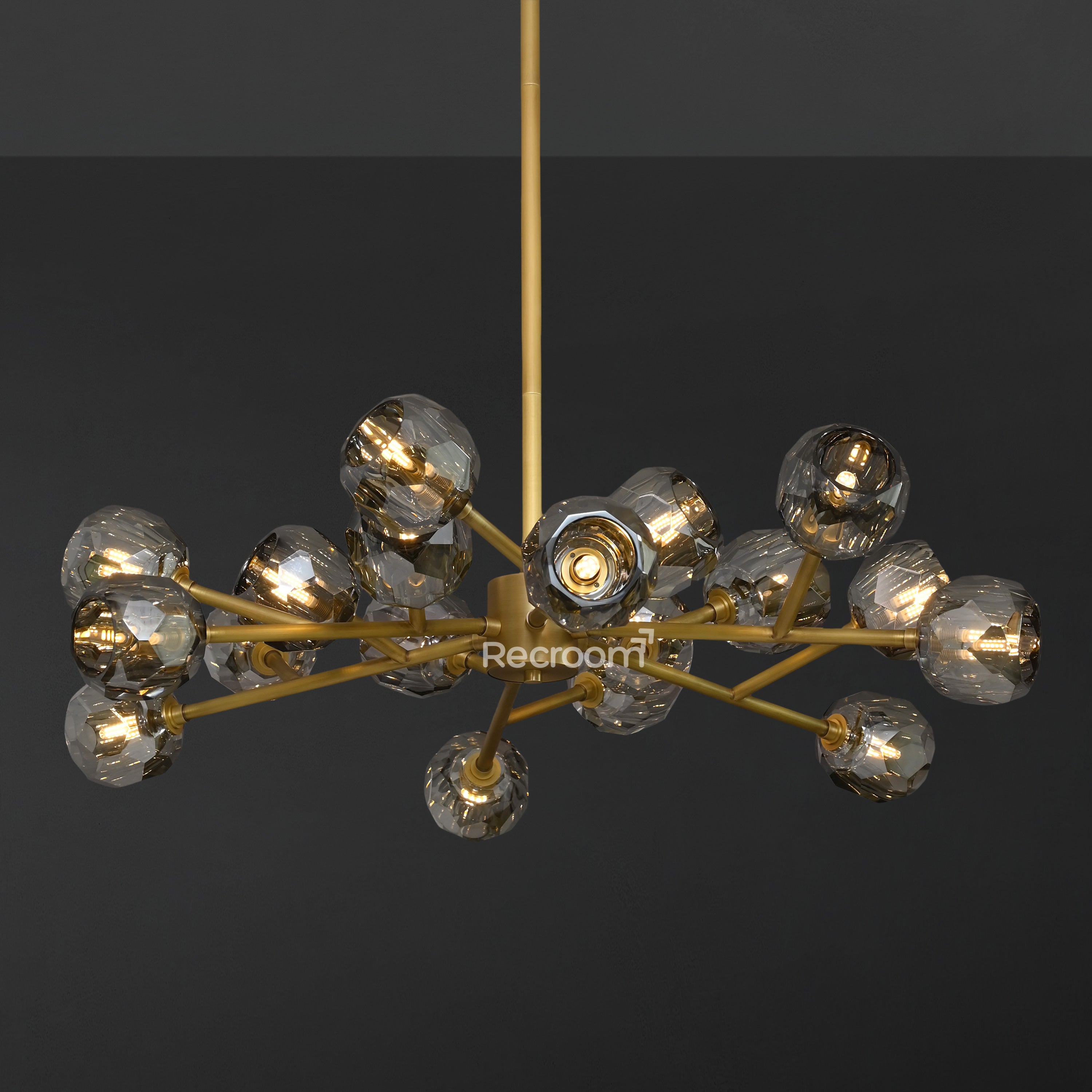 Boulew Crystal Glass Round Chandelier 36" - Zonesus