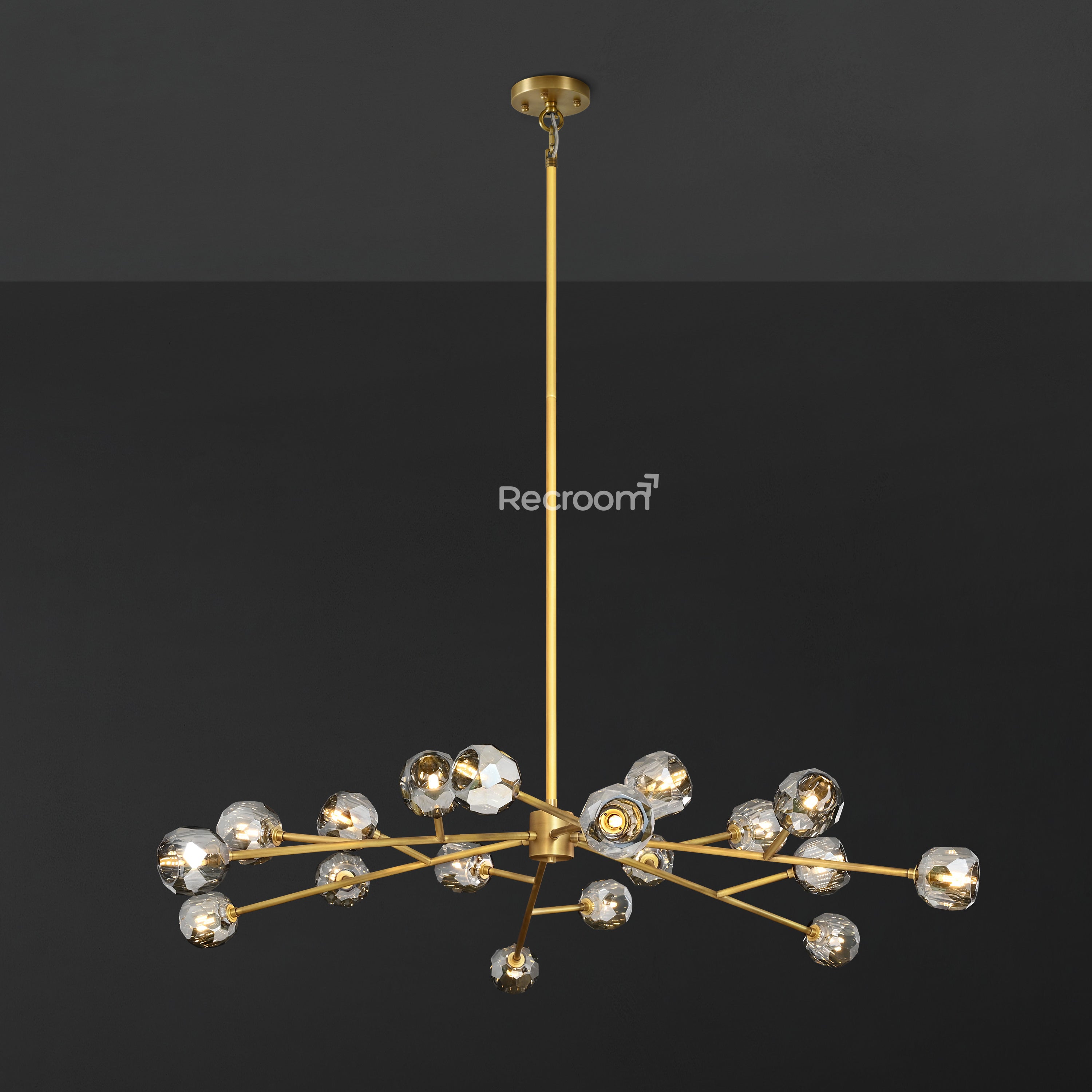 Boulew Crystal Glass Round Chandelier 60" - Zonesus