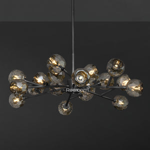 Boulew Crystal Glass Round Chandelier 36" - Zonesus