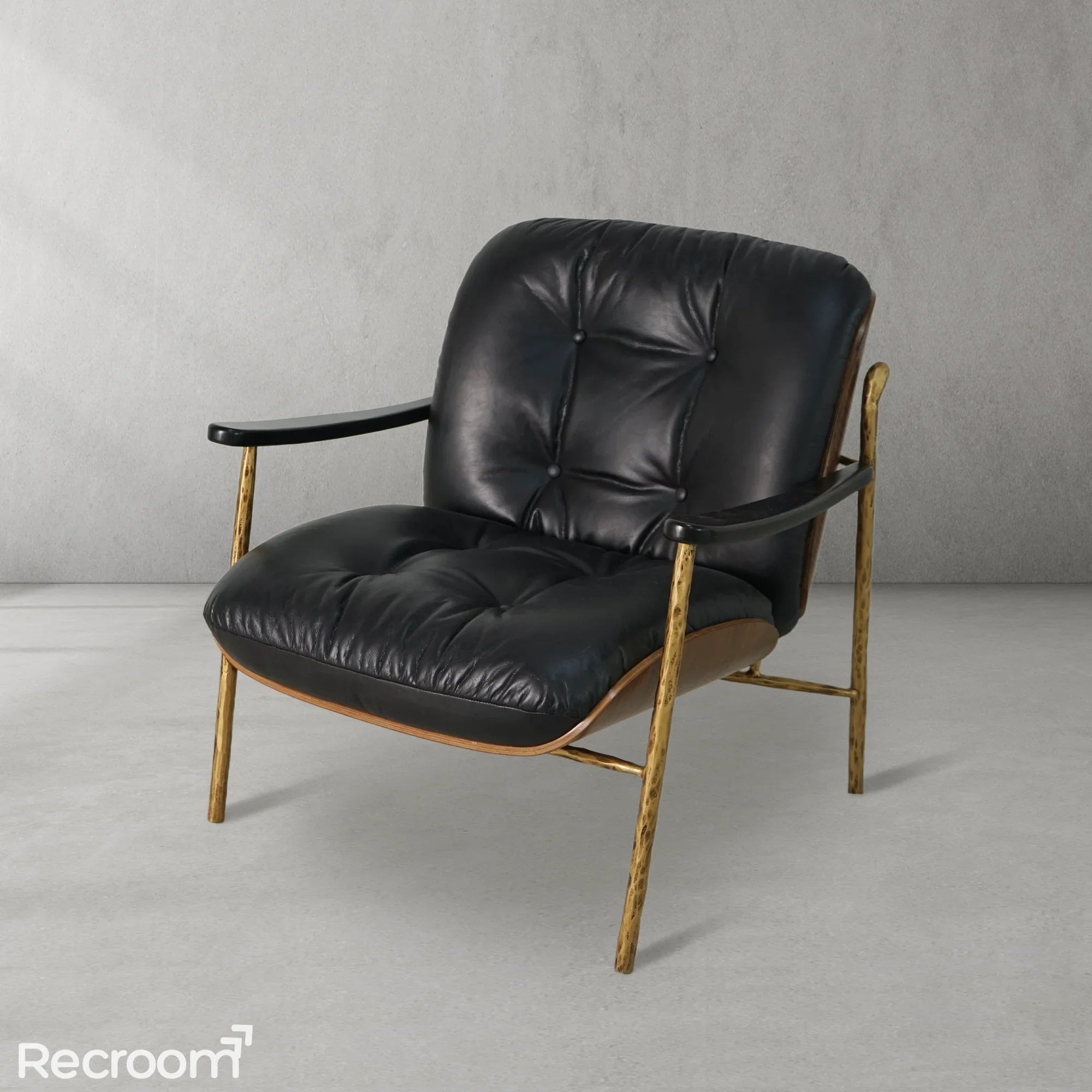 Thaddeo Black Leather Accent Chairs - Zonesus