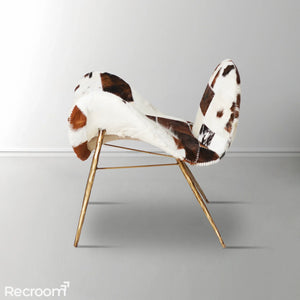 Thaddeo Milk Coffee Fur Lounge Chair - Zonesus