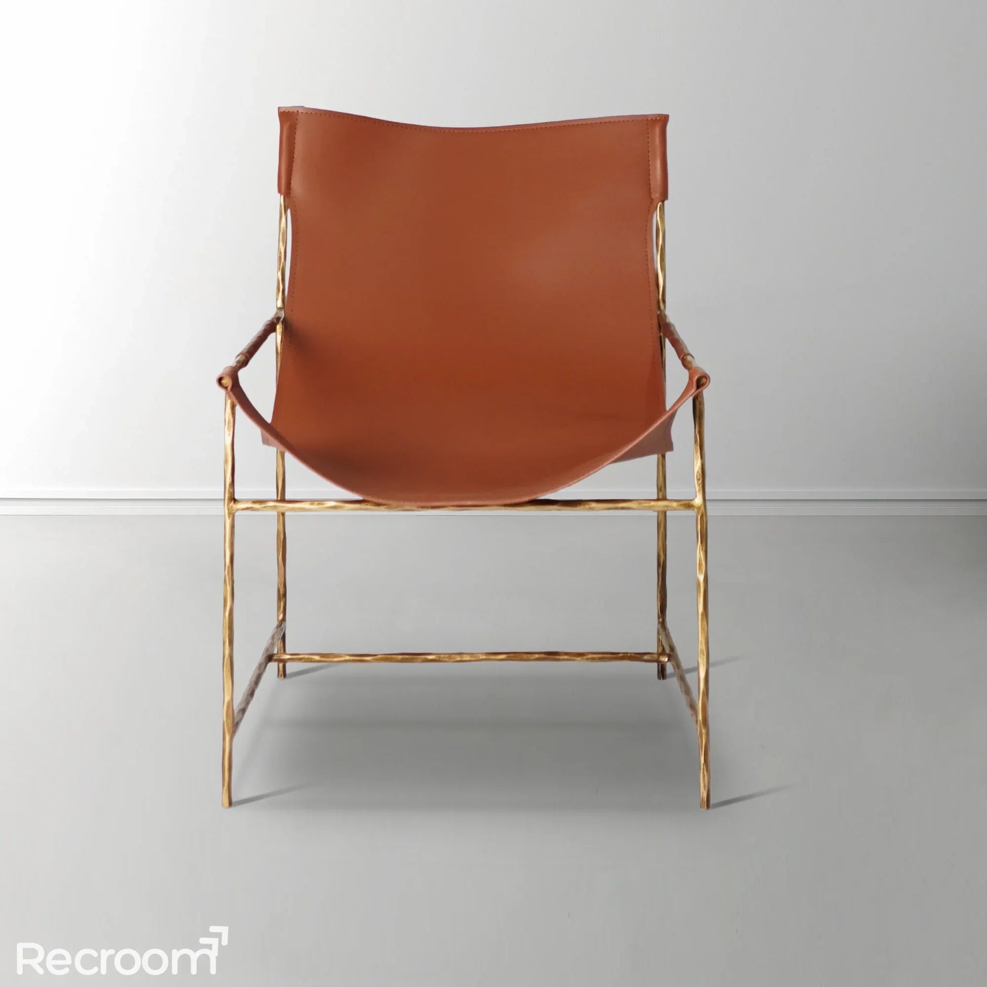 Thaddeo Brown Leather Lounge Chair - Zonesus