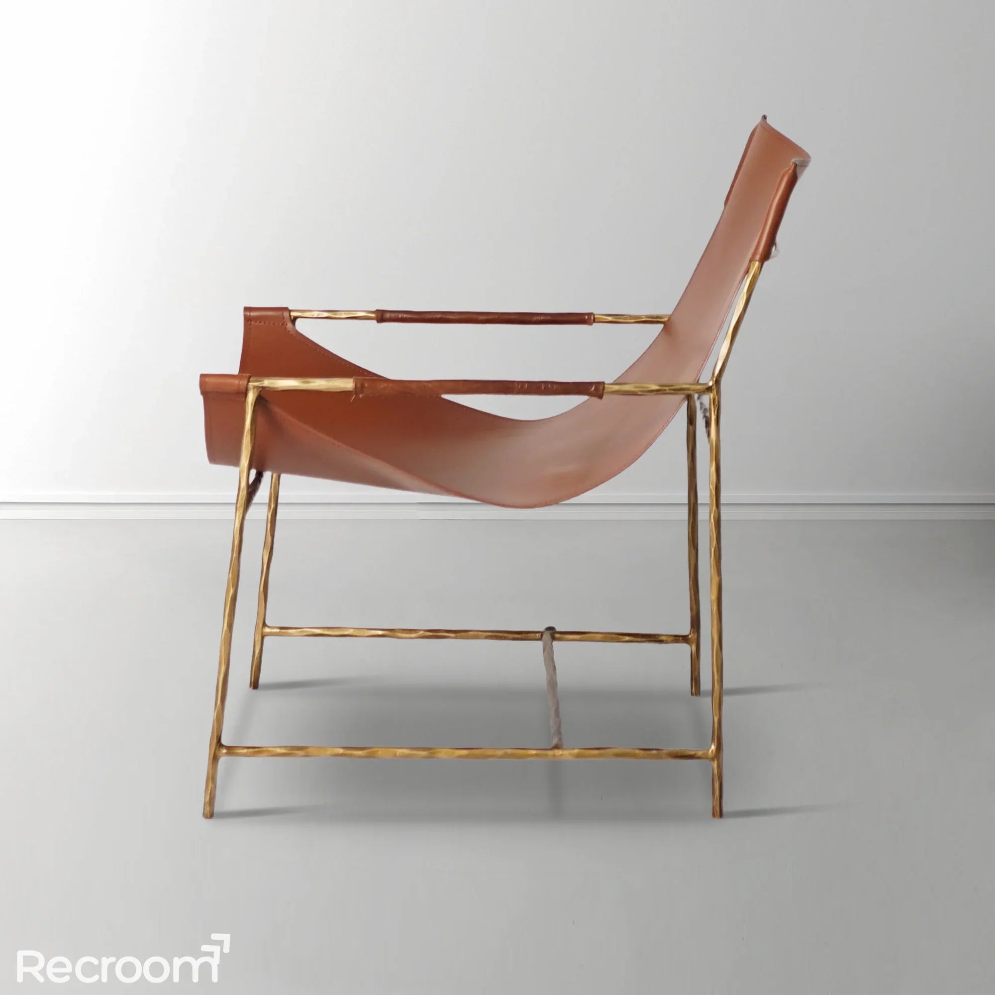 Thaddeo Brown Leather Lounge Chair - Zonesus