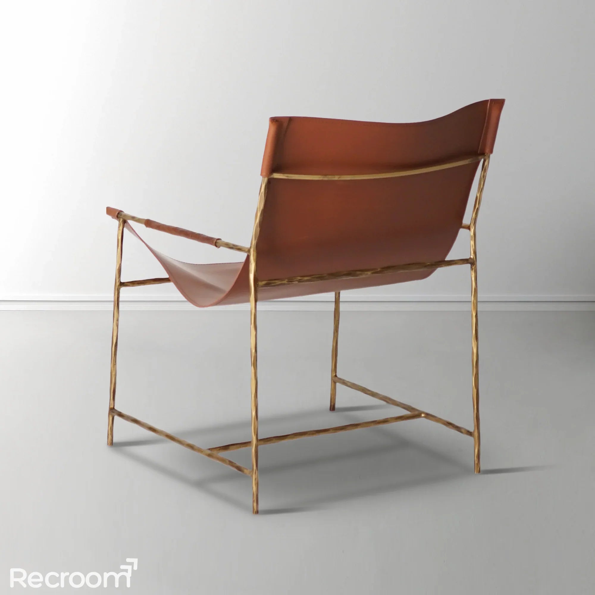 Thaddeo Brown Leather Lounge Chair - Zonesus