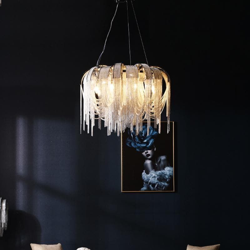 Alisa Luxury Aluminum Chain Tassel Chandelier - Zonesus