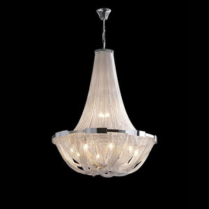 Alisa Luxury Plated Aluminum Chain Tassel Chandelier Diameter 24" 31" - Zonesus