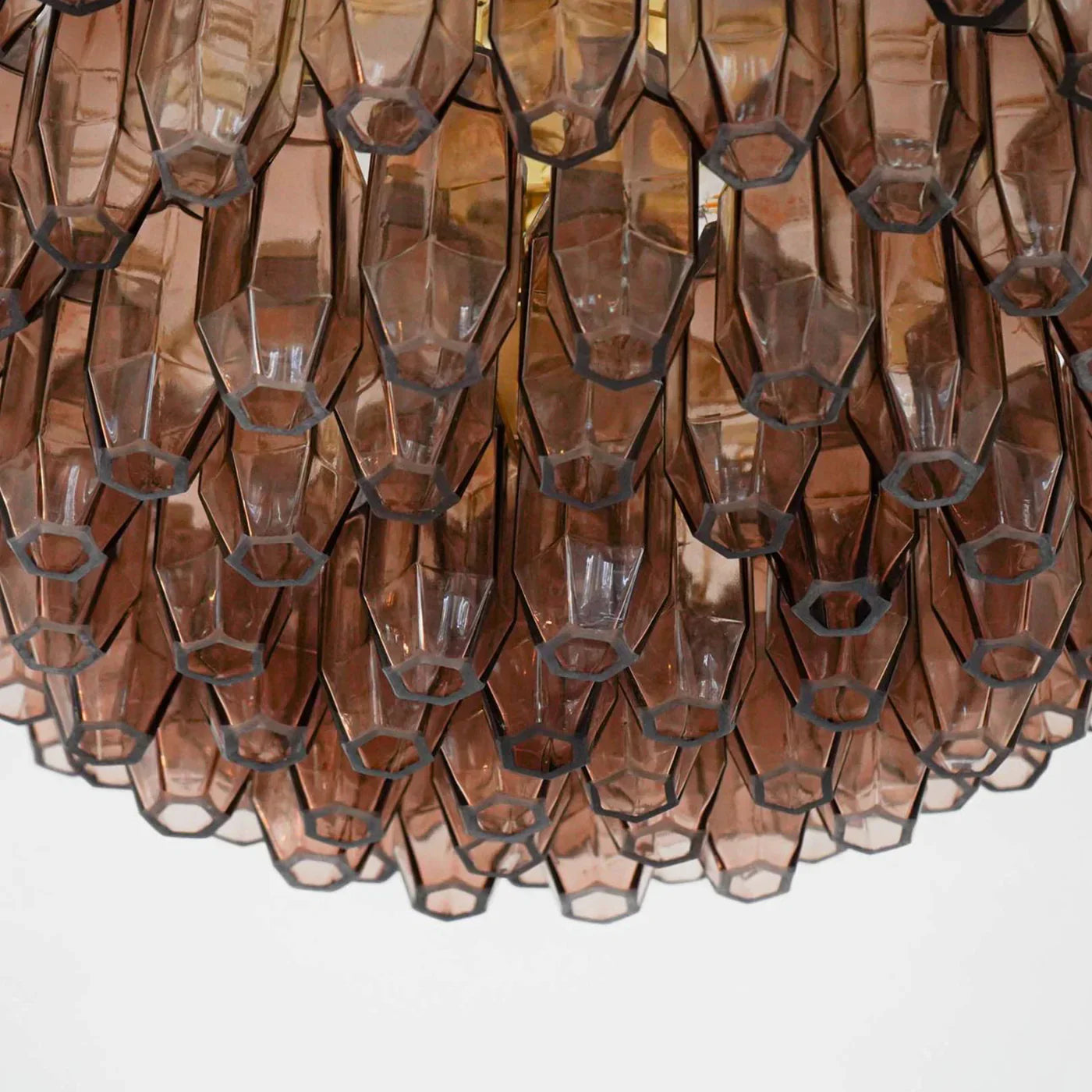 Prismatico 91 Elements Amethyst Compact Glass Chandelier 25" - Zonesus