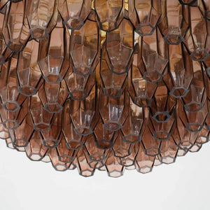Prismatico 91 Elements Amethyst Compact Glass Chandelier 25" - Zonesus