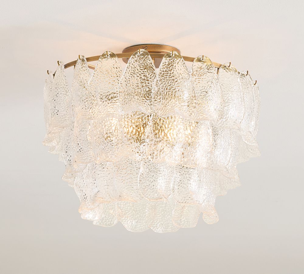 Alexandria Glass Round Tiered Flush Mount (18") - Zonesus