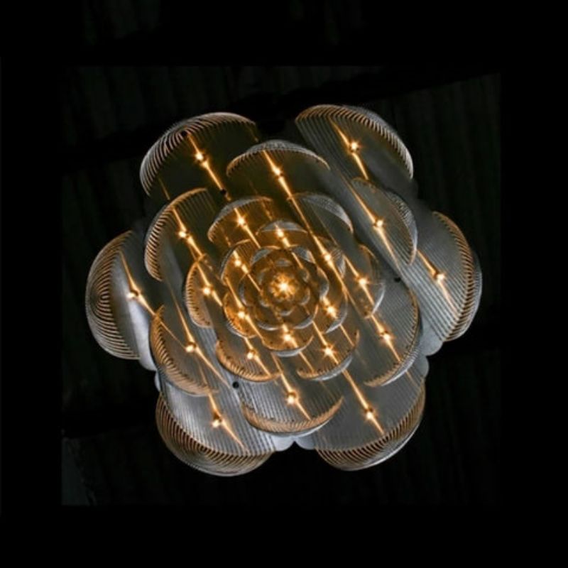 Post-Modern Tassel Aluminum Chain Flower Chandelier - Zonesus