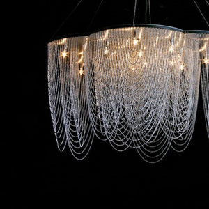 Post-Modern Tassel Aluminum Chain Flower Chandelier - Zonesus