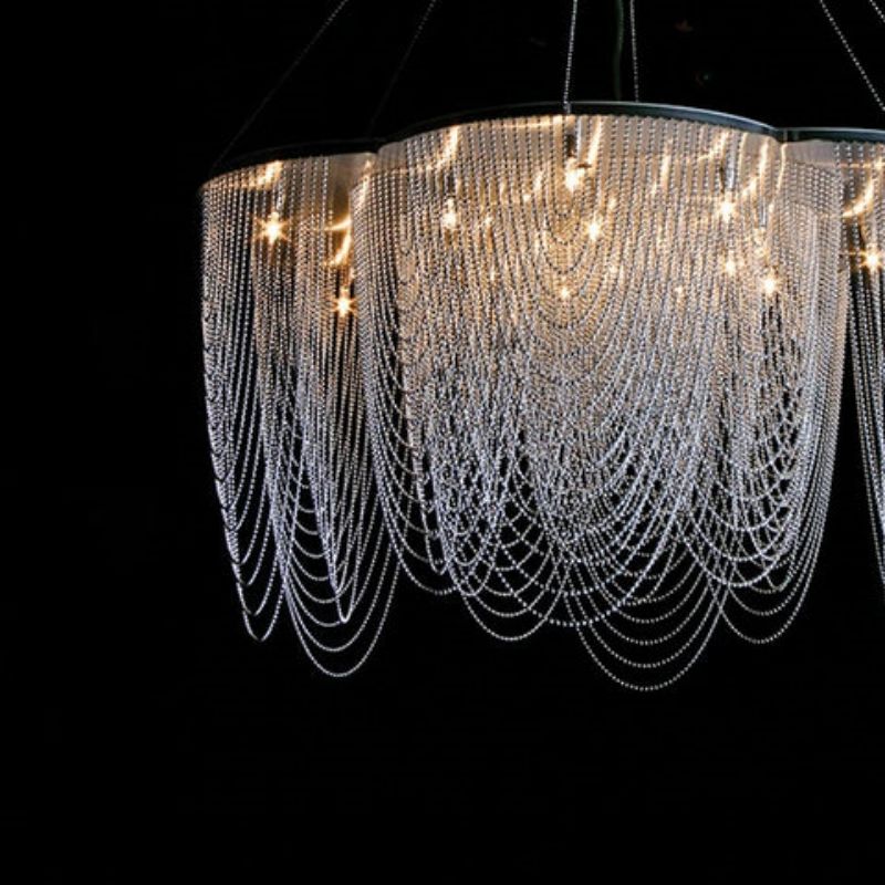 Post-Modern Tassel Aluminum Chain Flower Chandelier - Zonesus