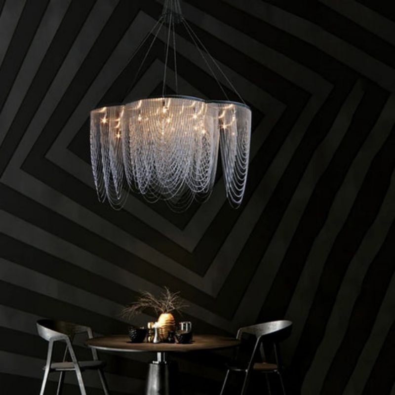 Post-Modern Tassel Aluminum Chain Flower Chandelier - Zonesus