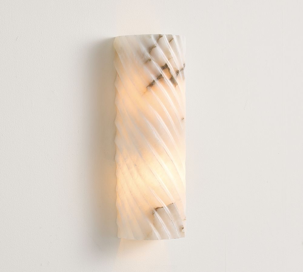Amalia Alabaster Fluted Sconce (15") - Zonesus