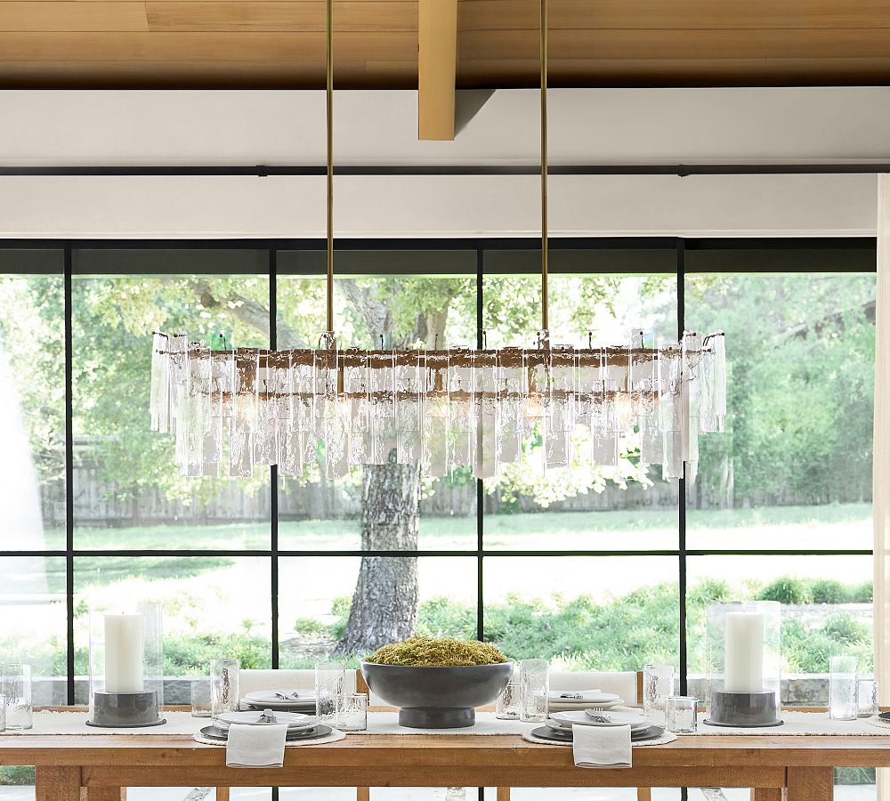 Avalon Cast Glass Linear Chandelier (48") - Zonesus