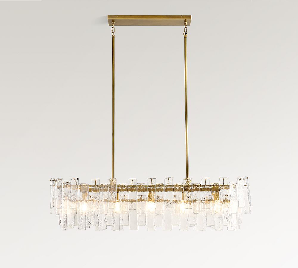 Avalon Cast Glass Linear Chandelier (48") - Zonesus