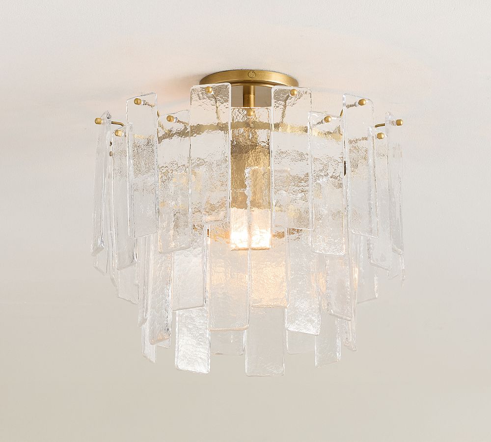 Avalon Cast Glass Round Flush Mount (15") - Zonesus