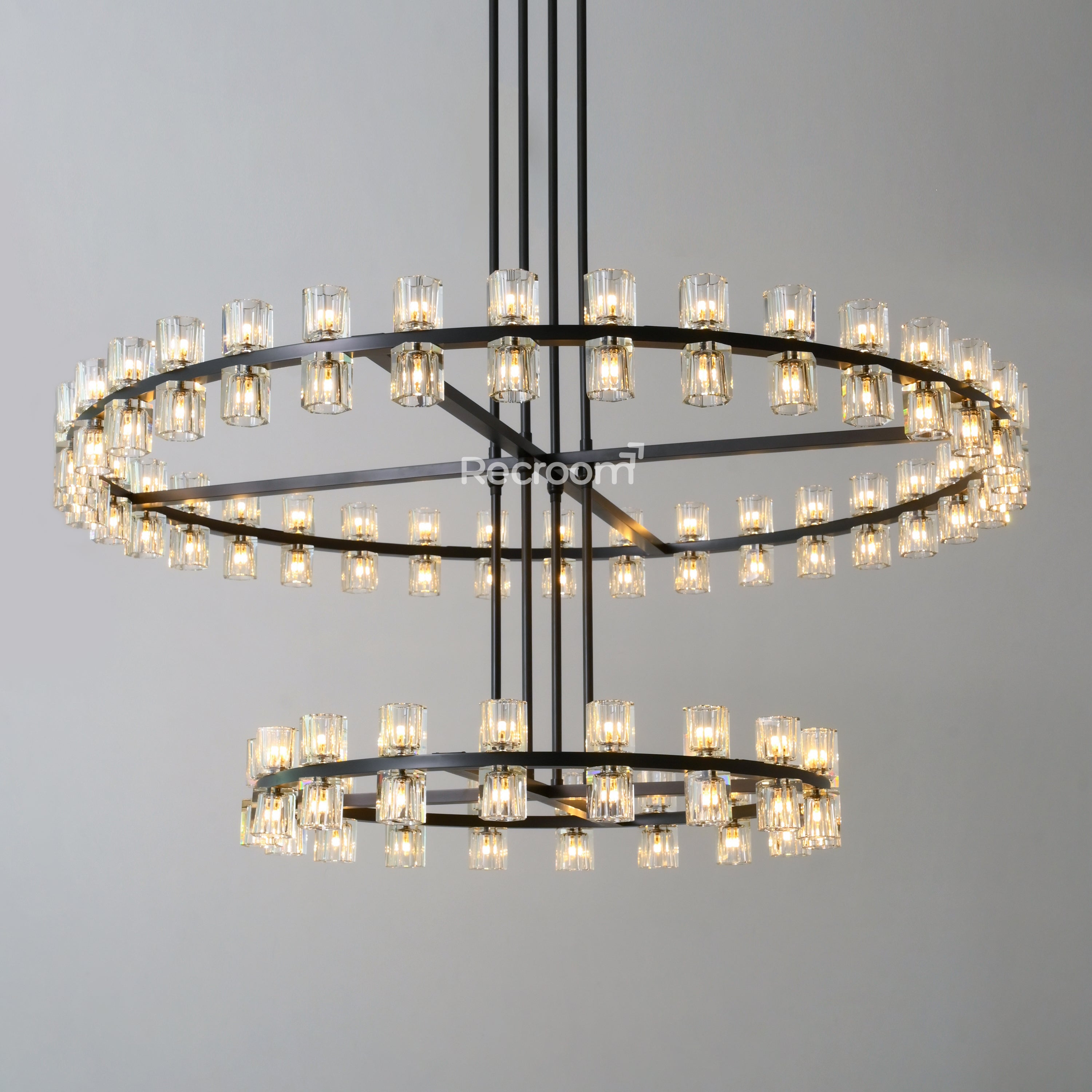 Arcachonest LED Round 2-Tier Chandelier 60" - Zonesus