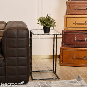 Thaddeo Glass C-Shaped Side Table - Zonesus