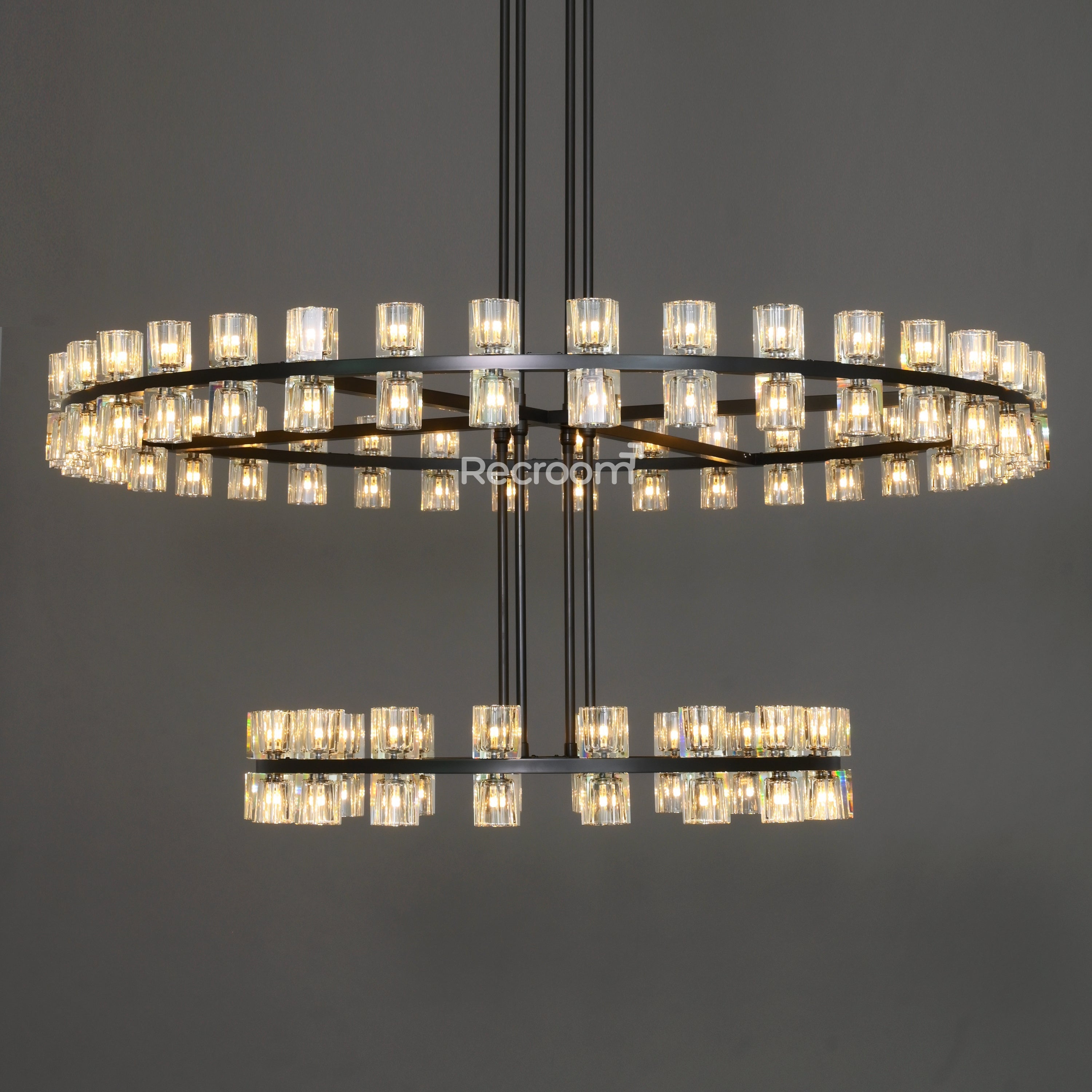 Arcachonest LED Round 2-Tier Chandelier 60" - Zonesus