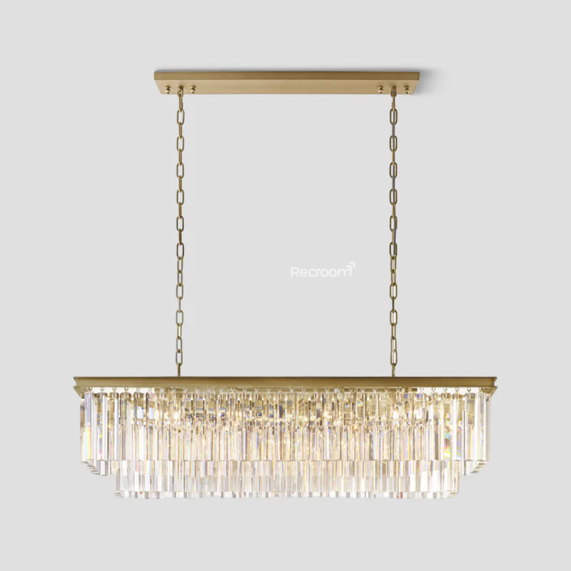 Odean Rectangle Chandelier 40" 49" 59" 72" 2-Layers - Zonesus