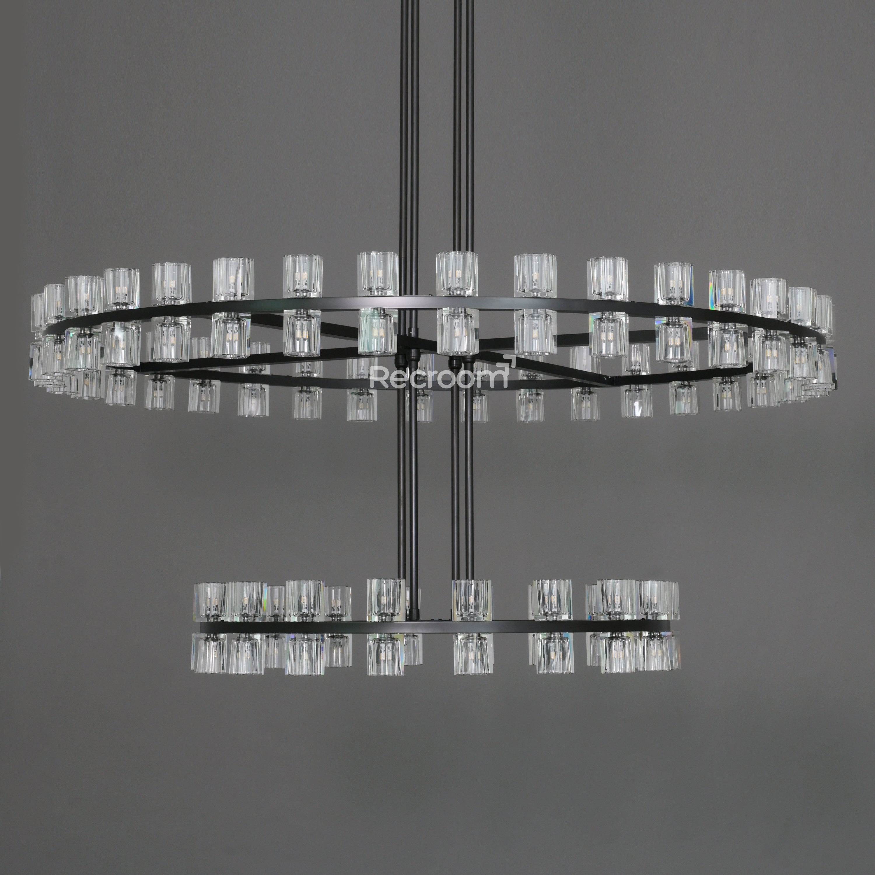 Arcachonest LED Round 2-Tier Chandelier 60" - Zonesus