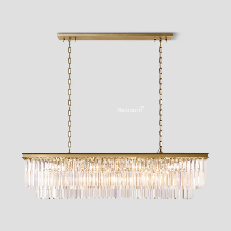 Odean Rectangle Chandelier 40" 49" 59" 72" 2-Layers - Zonesus
