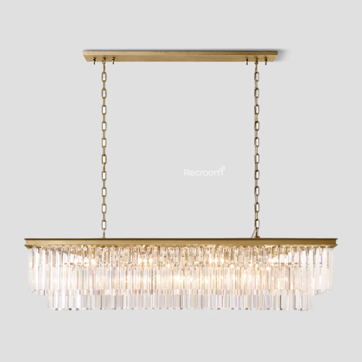 Odean Rectangle Chandelier 40" 49" 59" 72" 2-Layers - Zonesus