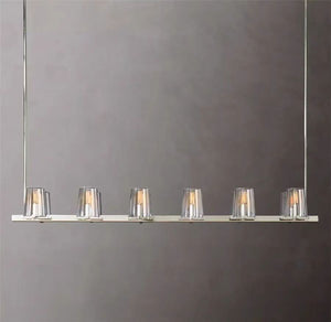 Pauillyc Clear Glass Linear Chandelier 49" 60" - Zonesus